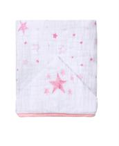 Toalha de fralda com capuz bordado rosa estrela solf papi