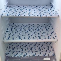 Toalha de Geladeira Kit 3 Peças estampa Pinguim Azul - PLASTLEO
