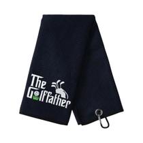 Toalha De Golfe Masculina Em Microfibra Para Pais, Bordada, Acessório Premium Para Bolsas De Golfe