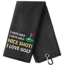 Toalha de Golfe Premium em Microfibra com Textura Waffle e Mosquetão
