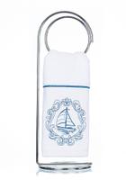 Toalha de Lavabo Bordado Barco Super Luxo