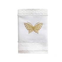 Toalha de Lavabo Bordado Borboleta Dourada