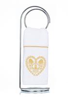 Toalha de Lavabo Bordado Coração Dourado Super Luxo