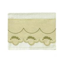 Toalha de Lavabo Com Linho e Bordado Folhas Toalha de Lavabo Com Linho e Bordado Folhas