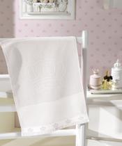 Toalha de Lavabo p/ Bordar - Baby Classic - Aveludada - Branco 0001 - Dohler