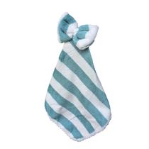 Toalha De Mão Laço Naninha Listrada Infantil Macia Com Alça Para Pendurar