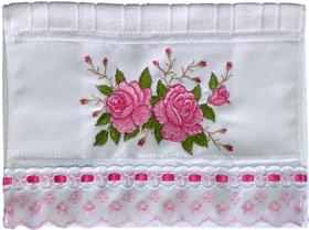 Toalha de Mão lavabo Bordada estampa: Duas Rosas 30 x 45 cm Dohler