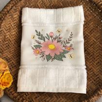 Toalha de mão Lavabo bordada Lembrancinha Floral Flor Una Toalha de mão Lavabo bordada Lembrancinha Floral Flor Una