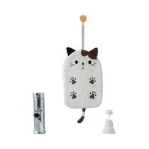 Toalha De Mão Super Absorvente Bordada Com Gato, Tipo Pendurável, Dupla Função, Veludo Coral,