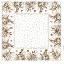 Toalha de mesa 0,74x0,74cm pascoa coelhos rose Toalha de mesa 0,74x0,74cm pascoa coelhos rose