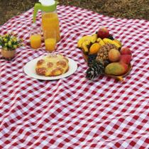 Toalha De Mesa 10 Lugares Xadrez Retangular Picnic V Vermelh