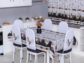 Toalha de Mesa 12 Cadeiras 4,50 x 1,40 Mesa Posta Cozinha Sala de Jantar Oxford Estampada
