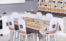Toalha de Mesa 12 Cadeiras Cozinha Sala de Jantar Área Gourmet 4,50m x 1,40m Oxford Estampada