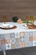 Toalha de Mesa 1,58x2,20m Linho Estampada Ceramic Kacyumara