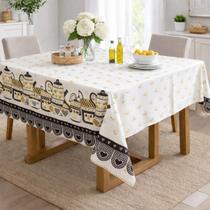 Toalha de Mesa 2,00m x 1,40m 6 Lugares Oxford Decoração Cozinha Forro