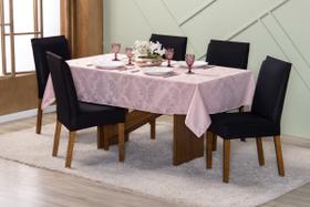 Toalha de Mesa 4 Cadeiras 1,35 x 1,35 Jacquard Luxo Cozinha Sala de Jantar Festas Comemorações