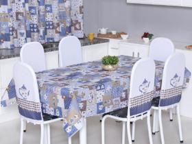 Toalha de Mesa 4 Cadeiras 1,40 x 1,40 Mesa Posta Cozinha Sala de Jantar Oxford Estampada