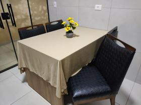 Toalha de Mesa 4 Cadeiras Cozinha Sala de Jantar Área Gourmet 1,40m x 1,40m Malha Gel Lisa