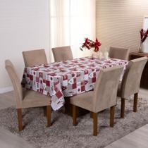 Toalha de Mesa 4 Lugares Estampa Digital Natal 1,45x1,40m Tecido Oxford