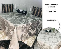 Toalha De Mesa 4 Lugares Jacquard 1,40 X 1,40 Tecido de Alta Qualidade Dupla Face