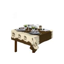 Toalha De Mesa 4 Lugares Quadrada Rústica Luxo 1,40x1,40m