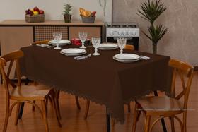 Toalha de mesa 4 lugares retangular Tecido Oxford 1,50mt x 1,50mt Tecido Oxford - Marrom - Enxoval e Cia