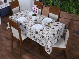 Toalha de Mesa 6 Cadeiras 2,20 x 1,40 Mesa Posta Cozinha Sala de Jantar Oxford Estampada