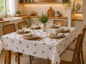 Toalha De Mesa 6 Lugares 1,40x2,10 Estampa Cereja Premium