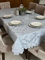 Toalha De Mesa 6 Lugares Jacquard Mesa Posta Toalha Lisa