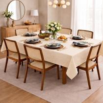 Toalha De Mesa 6 Lugares Retangular Nobre Jacquard 1,60x2,10m Toalha De Mesa 6 Lugares Retangular Nobre Jacquard 1,60x2,10m