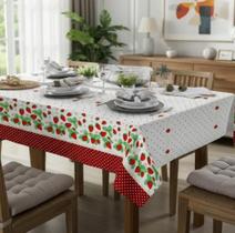 Toalha De Mesa 6 Lugares Retangular Rústica Luxo 1,40x2,10m - raner