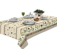 Toalha De Mesa 6 Lugares Retangular Rústica Luxo 1,40x2,10m