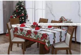 Toalha De Mesa 6 Lugares Sala De Jantar Natal 2,00M X 1,40M - Bordando Enxovais