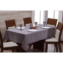 Toalha de Mesa 6 Lugares Tecido Jacquard Retangular Moderna