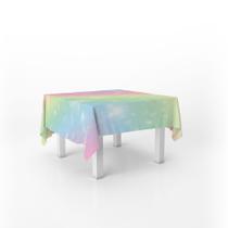 Toalha De Mesa 6 Lugares Tecido Oxford Tie Dye Candy Brilhos - 220x140cm