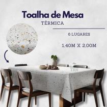 Toalha de Mesa 6 Lugares Térmica 1,40 x 2,0mt Impermeável Estampada Forro Plástico