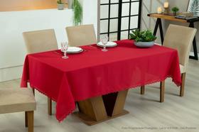 Toalha de Mesa 6 Lugares Vermelha Natal Reveillon - Retangular 2,20mt x 1,50mt Tecido Oxford