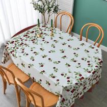 Toalha De Mesa 8 Cadeiras 1,40m X 2,50m Tecido Oxford Estampa Moranguinhos