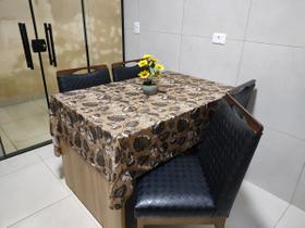 Toalha de Mesa 8 Cadeiras Cozinha Sala de Jantar Área Gourmet 2,50m x 1,40m Malha Gel Estampada