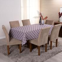 Toalha de Mesa 8 Lugares Estampa Digital Natal 2,50x1,40m Tecido Oxford