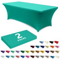 Toalha de mesa ABCCANOPY, pacote com 2, 183 cm, turquesa, elástica