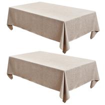 Toalha de mesa ajustável, retangular de linho sintético, 152 x 259 cm, pacote com 2 Toalha de mesa ajustável, retangular de linho sintético, 152 x 259 cm, pacote com 2