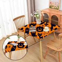 Toalha de mesa Amonsa Halloween ajustada quadrada 38x38 polegadas