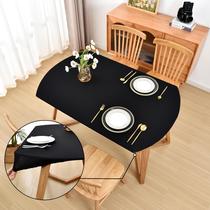 Toalha de mesa Amonsa oval preta ajustada 107x153cm de poliéster/elastano