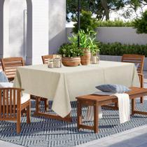 Toalha de mesa ao ar livre LUSHVIDA Toalha de mesa de pátio 152x259cm bege Toalha de mesa ao ar livre LUSHVIDA Toalha de mesa de pátio 152x259cm bege