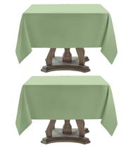 Toalha de mesa Aocoz Square 132x132cm de poliéster verde sálvia, pacote com 2 unidades