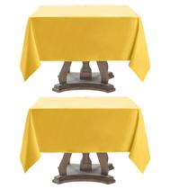 Toalha de mesa Aocoz Square 132x132cm, poliéster amarelo, pacote com 2 unidades