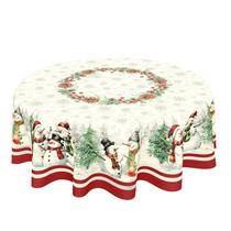 Toalha de mesa aportt Christmas Winter Redonda 150cm Poliéster Toalha de mesa aportt Christmas Winter Redonda 150cm Poliéster