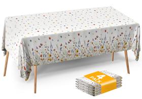 Toalha de mesa ATFUNSHOP Floral, 4 pacotes de 137x274cm de plástico