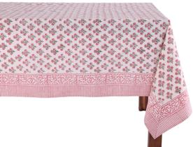 Toalha de mesa ATOSII Gulbahar Branca Rosa 100% Algodão 150x230cm